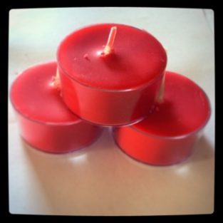 winter candy apple tea light candles